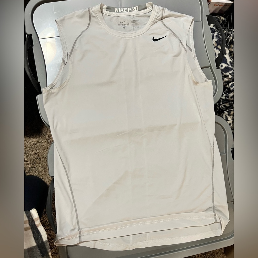 Nike White Dri Fit Tank